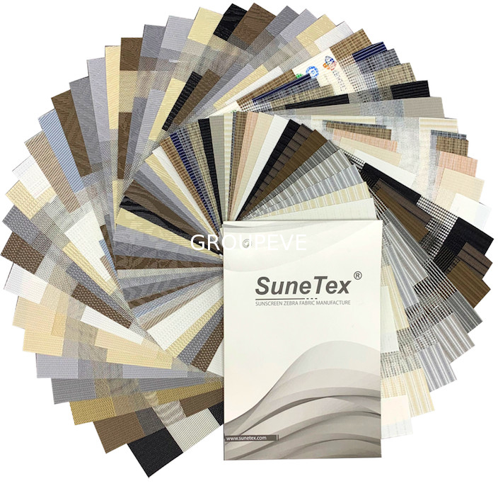 5% Openness Zebra Blinds Polyester Sunscreen Fabric For Windows 50mmx75mm