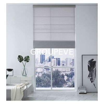 실내 맑은 로마 그림자 천 모터 로만 블라인드 셔터 전기 리모컨 반 블랙아웃 로마 그림자
